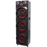 Caixa Som Amplificada Bluetooth 1500W Rms Mp3 Fm USB SD Aux LED Bivolt Aca 1515 Preta + 2 Microfone - 3