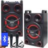 Caixa Som Amplificada Bluetooth 1000W Rms Ativa Passiva 2 Microfones Mp3 USB LED Amvox Aca 1010 - 1