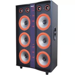 Caixa Som Amplificada Bluetooth 3000W Rms 6 Subwoofer LED 2 Microfones Bivolt Amvox Aca 3000 Pared - 3