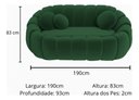 Ver imagem 5 de Namoradeira Concha Decorativa 190cm Sala Suede:verde/liso