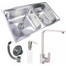 Cuba Dupla 7742 Escovada+Torneira Paris Gourmet Inox Guimmis - 1