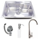 Ver imagem 1 de Cuba Simples 6544 Escovada+Torneira Dubai Gourmet Inox Guimmis