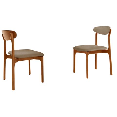 Conjunto com 2 Cadeiras Noronha em Madeira Maciça para Sala de Jantar Moderna Mobília
