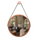 Ver imagem 7 de Espelho Redondo Adnet Decorativo Suspenso com Alça 50cm + Suporte Cobre com Alça Preta