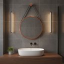Ver imagem 6 de Espelho Redondo Adnet Decorativo Suspenso com Alça 50cm + Suporte Cobre com Alça Preta