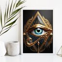 Ver imagem 2 de Quadro Decorativo Olho De horus 45x34cm - com Vidro:madeira Branca