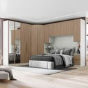 Ver imagem 1 de Quarto Modulado Bellagio 12 Portas 12 Gavetas MDP 354,5cm Bege Casa 812 com Roupeiro e Ponte Casal