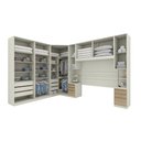 Ver imagem 7 de Quarto Modulado Bellagio 12 Portas 12 Gavetas MDP 354,5cm Bege Casa 812 com Roupeiro e Ponte Casal