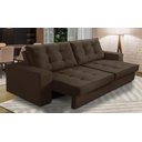 Ver imagem 1 de Sofá Retrátil e Reclinável 3 Lugares 2,50m com Molas Madrid Suede Marrom Mirra Decor