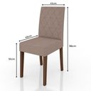 Ver imagem 2 de Conjunto Sala de Jantar Mesa Agata 4 Cadeiras Jade Poliman Amêndoa com Off White