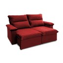 Ver imagem 2 de Sofá Retrátil Reclinável Paris 1,50m Suede Velut Vermelho Molas Ensacadas - King House