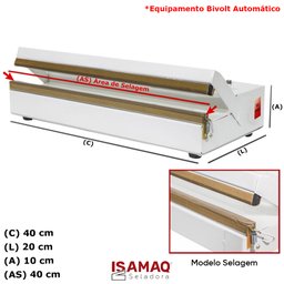Seladora Manual de Embalagens Plasticas 40cm Bivolt com Temporizador Isamaq - 2