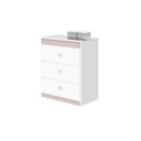Ver imagem 2 de Cômoda CAT Linha Infantil 3 Gavetas Com Puxadores Cromados Cor Branco/Rosa JA
