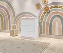 Ver imagem 1 de Cômoda CAT Linha Infantil 3 Gavetas Com Puxadores Cromados Cor Branco/Rosa JA