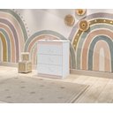 Ver imagem 1 de Cômoda CAT Linha Infantil 3 Gavetas Com Puxadores Cromados Cor Branco/Rosa JA