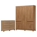 Ver imagem 1 de Guarda Roupa Casal Vizanno 10 Portas com Cômoda Sintra com Pés Amêndola Touch - Demóbile