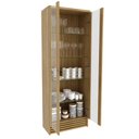 Ver imagem 7 de Cristaleira 63cm com 2 Portas/5 Pratelerias em Vidro Cr6002 Tecno Mobili Natural