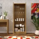 Ver imagem 5 de Cristaleira 63cm com 2 Portas/5 Pratelerias em Vidro Cr6002 Tecno Mobili Natural