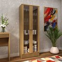 Ver imagem 1 de Cristaleira 63cm com 2 Portas/5 Pratelerias em Vidro Cr6002 Tecno Mobili Natural