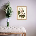 Ver imagem 2 de Quadro Moldura Dourada Flores Magnólia 45x34cm:com Vidro