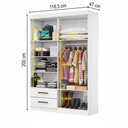 Ver imagem 4 de Guarda-roupa Solteiro Solo 4 Portas 2 Gavetas com Espelho Branco - Pnr Móveis