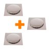 kit 3 Ralos Click Inteligente inox clic 10x10 cm - 1