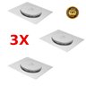 kit 3 Ralos Inteligente Click Para Banheiro 10x10 Cm Inox - 1