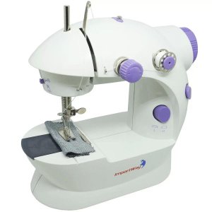 Mini Máquina de Costura Elétrica Portátil 2 Velocidades Pedal Luz Acessórios Bivolt IWMC-507