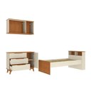 Ver imagem 1 de Quarto Infantil 3 Peças Crescer CB1491 com Cama Cômoda e Aéreo Argila-Jequetiba Kappesberg