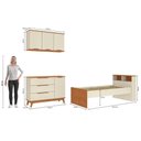 Ver imagem 2 de Quarto Infantil 3 Peças Crescer CB1491 com Cama Cômoda e Aéreo Argila-Jequetiba Kappesberg