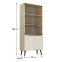 Ver imagem 4 de Conjunto Buffet Aparador 130cm + Cristaleira Amendoa/Off White Branco