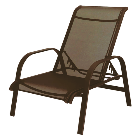 Mini Chaise Espreguiçadeira de Piscina em Tela Sling e Alumínio Encosto 5 Posições