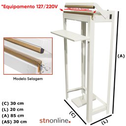 Seladora Pedal de Embalagens Plasticas 30cm Bivolt STN Online - 2
