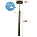 Ver imagem 2 de kit 3x Pendente Tubo Cilindro em Alumínio Preto 4x50cm + LED Mini Dicroica MR11 3W Branco Quente