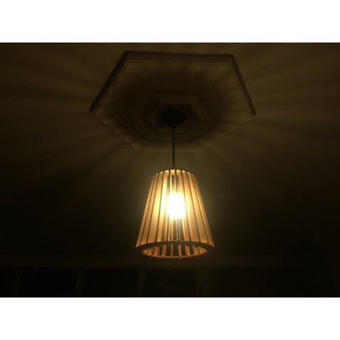 Luminária Teto tipo Pendente em MDF - Completa