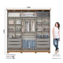 Ver imagem 7 de Guarda-roupa Andreas 06 Pts. C/ Espelho Cinza/nature - Henn