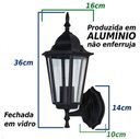 Ver imagem 3 de Kit Com 3 Arandela Colonial Em Alumínio St204p Vintage E27 Retro - Preta