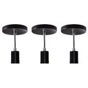 Ver imagem 1 de Kit Com 3 Pendente Tubo Cilindro 6cm Alumínio E27 Preto St458