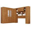 Ver imagem 2 de Guarda-Roupa de Canto com Espelho Modulado 9 Portas 2 Gavetas Argentina Marrom/Cinamomo