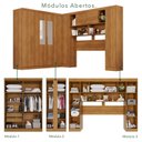 Ver imagem 6 de Guarda-Roupa de Canto com Espelho Modulado 9 Portas 2 Gavetas Argentina Marrom/Cinamomo