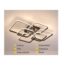 Ver imagem 5 de Lustre de Led Luminária Moderna 70w 6 Arcos Quadrado Cor Preto com Controle Brinovar