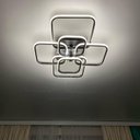 Ver imagem 2 de Lustre de Led Luminária Moderna 70w 6 Arcos Quadrado Cor Preto com Controle Brinovar