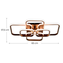 Ver imagem 7 de Lustre de Led Luminária Moderna 70w 6 Arcos Quadrado Cor Preto com Controle Brinovar