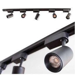 Trilho Eletrificado 2M + 5 Spots 7W 6000K Bivolt Preto St495 - 1
