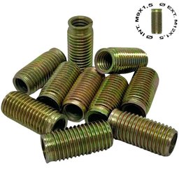 Bucha Roscada - M9x1,5 - M12x1,5 + Macho + Broca (tucho) - 5