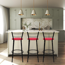 Ver imagem 6 de Kit 3 Banquetas para Balcão Bancada Cozinha Bistrô Ilhas Gourmet Bares Banco Flórida Preta