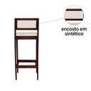 Ver mais imagens de Kit 6 Banquetas Madeira Espaço Gourmet Estofadas com Encosto:Imbuia com Sintetico Bege