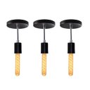 Ver imagem 1 de Kit 3x Pendente Tubo Cilindro Alumínio Preto + Filamento Carbono T30 110V St458