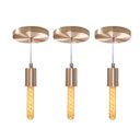 Ver imagem 1 de Kit 3x Pendente Tubo Cilindro Alumínio Cobre Escovado + Filamento Carbono T30 110V St458