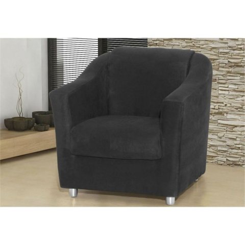 Poltrona Decorativa para Sala e Escritório Tilla Suede Preto